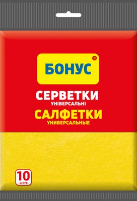 СЕРВЕТКИ ДЛЯ ПРИБИРАННЯ БОНУС ВІСКОЗНІ 13 ШТ. (4820048485302) VZВ00160697NF фото