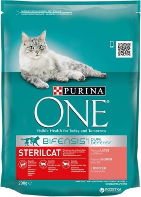 Сухий корм PURINA ONE Sterilcat для стерилізованих котів, з лососем та пшеницею 200 г (7613034765239) VZ000069110F фото