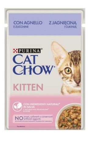 Влажный корм для кошек Purina Cat Chow Kitten с ягненком и цуккини в желе 85г(7613037025545) VZ000073840F фото