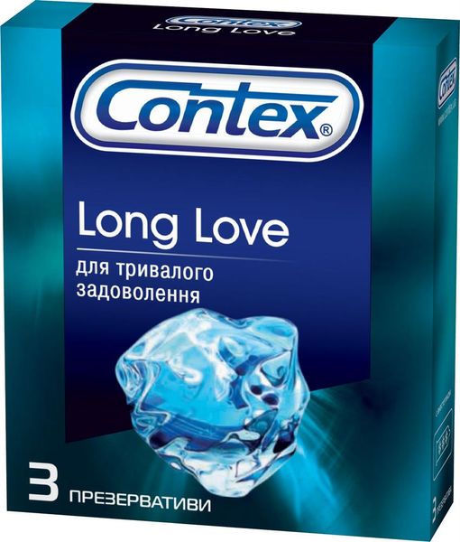 Презервативы латексные с силиконовой смазкой Contex Long Love (с анестетиком) 3 шт.(5060040300107) VZВ00141694NF фото