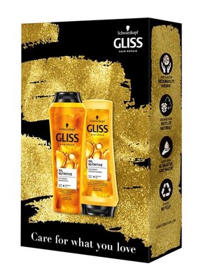 Набір Gliss Care with Oil Nutritive Живильний шампунь для сухого та пошкодженого волосся 250 мл + Бальзам 200 мл (9000101731224) VZВ00308164NF фото