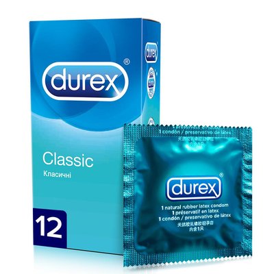 Презервативи латексні з силіконовою змазкою Durex Сlassic (класичні) 12 шт.(5010232954243) VZВ00147652NF фото