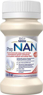 Суміш рідка молочна Nestle Pre NAN 70 мл (7613035292758) VZВ00299767NF фото