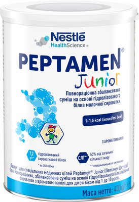 Ентеральне харчування Nestle Peptamen Junior Пептамен Джуніор з ароматом ванілі для дітей від 1 року 400 г (7613034993816) VZВ00067547NF фото