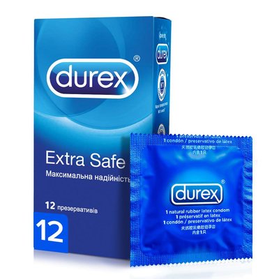 Презервативи латексні з силіконовою змазкою Durex Extra Safe (максимальна надійність) 12 шт.(5010232954205) VZВ00141703NF фото