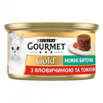 Влажный корм Purina Gourmet для кошек с говядиной и помидорами. «Нежные биточки» 85 г.(7613035442474) VZ000076794F фото