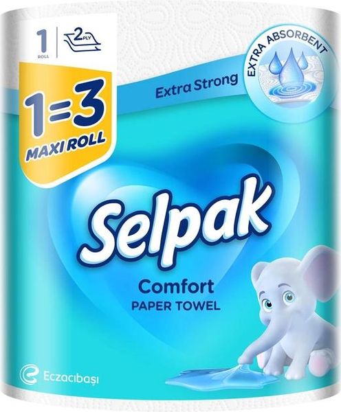 Упаковка кухонник полотенец Selpak Comfort Maxi 1=3 двухслойный (8690530005570) VZВ00144379NF фото