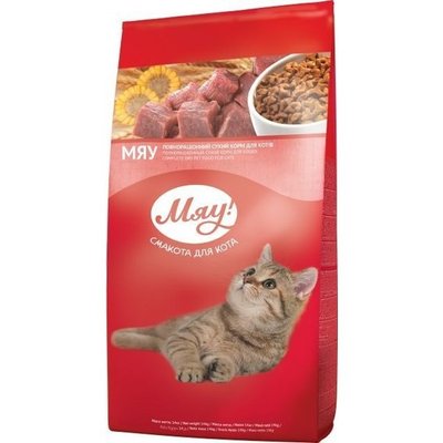 Сухий повнораціонний корм для котів Мяу! з м'ясом, рисом, овочами 14 кг. (4820215363280) VZ000062646F фото