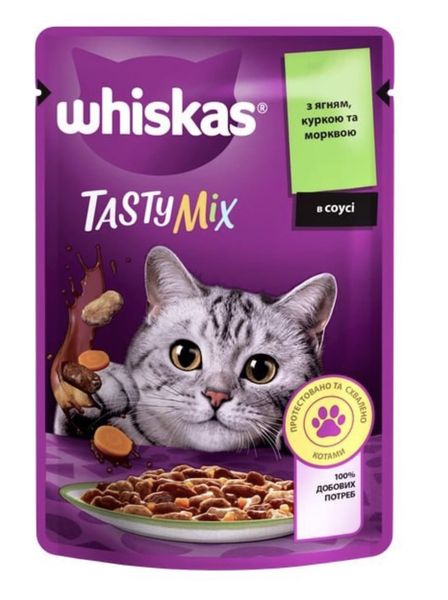 Влажный корм Whiskas TastyMix для кошек с ягненком, курицей и морковью 85 гр (4770608262433) VZ000076242F фото