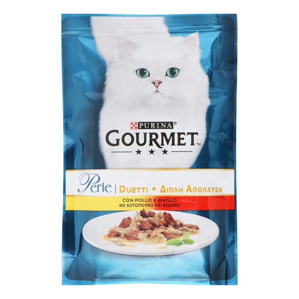 Влажный корм Purina Gourmet Perle для кошек, кусочки в соусе, Курица и Говядина 85 г (7613033574702) VZ000073783F фото