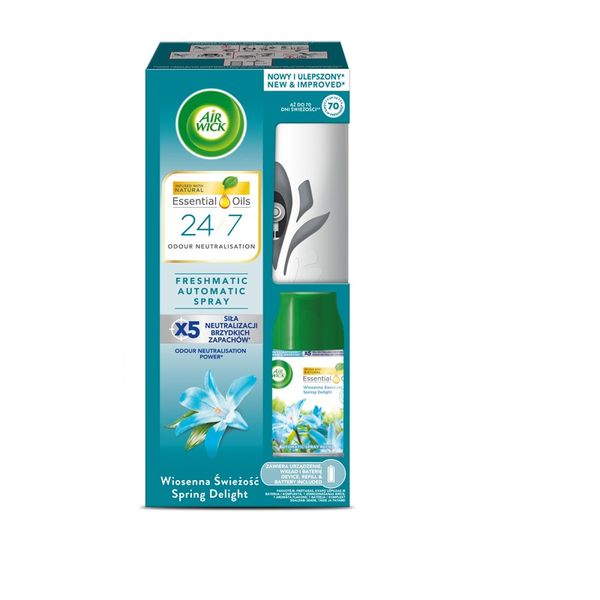 Автоматический освежитель Airwick Freshmatic Complete Pure Spring Delight с сменным баллоном Весеннее настроение 250 мл (5900627070293) VZВ00141458NF фото