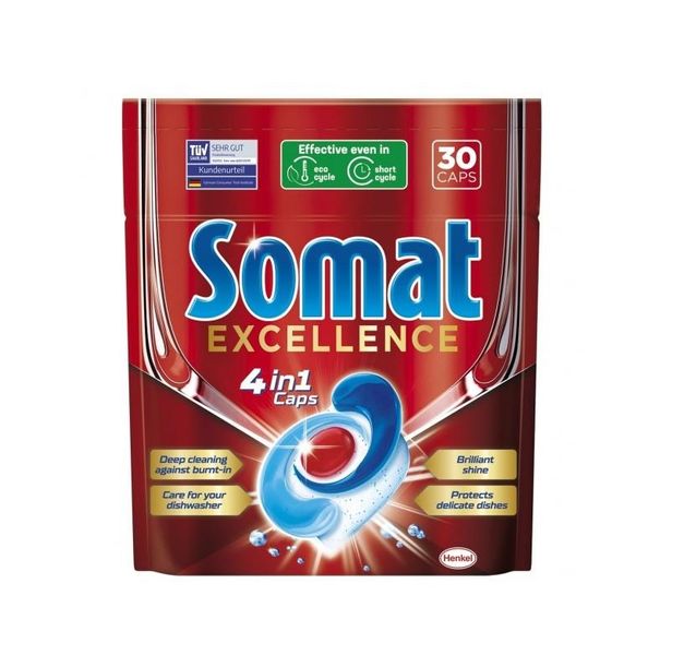 Таблетки для мытья посуды в посудомоечной машине Somat Excellence 30 шт (9000101550443) VZВ00296412NF фото