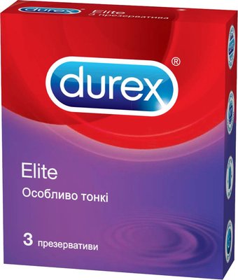 Презервативи латексні з силіконовою змазкою Durex Elite (особливо тонкі) З шт.(5010232954236) VZВ00141711NF фото