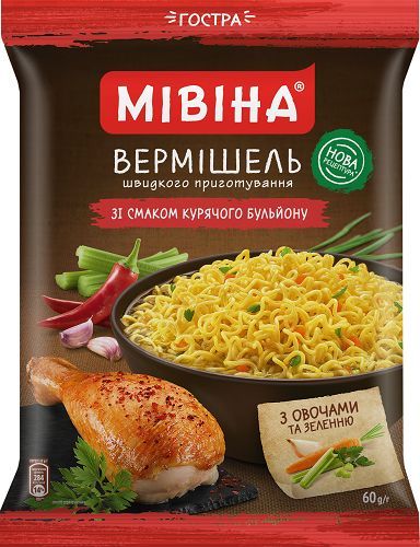 Вермишель быстрого приготовления с куриным вкусом острая Мивина 59.2 г.(7613039935897) VZ000069672F фото