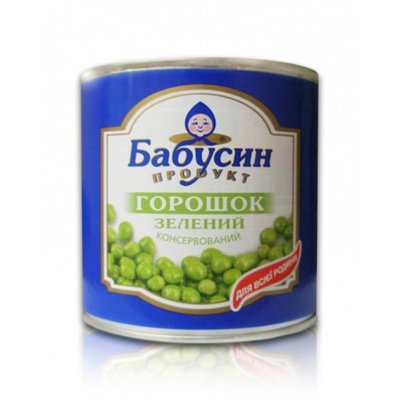 Горошок консервований Бабусин продукт ж/б 420 гр (4820049140057) VZ000009429F фото