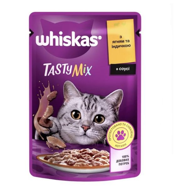 Влажный корм Whiskas TastyMix для кошек Ягненок и индейка в соусе 85 гр (4770608262440) VZ000076243F фото