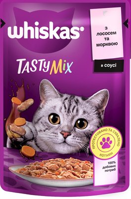 Влажный корм Whiskas Tasty Mix для кошек с лососем и морковью 85гр (4770608262457) VZ000076245F фото