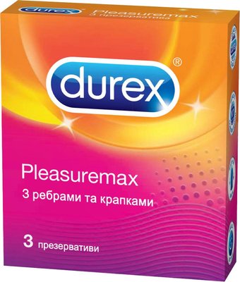 Презервативы латексные с силиконовой смазкой Durex Pleasuremax (с ребрами и точками) Из шт.(5038483203989) VZВ00143193NF фото