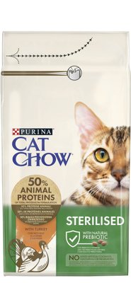 Сухой корм Cat Chow Sterilized для стерилизованных кошек с индейкой 1.5 кг ( 7613287329592) VZ000073426F фото