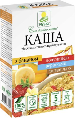 Овсяная каша Терра Сливки Банан Клубника Ваниль 5*38г (4820015733597) VZ000022940F фото