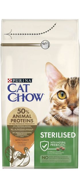 Сухой корм Cat Chow Sterilized для стерилизованных кошек с индейкой 1.5 кг ( 7613287329592) VZ000073426F фото