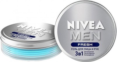 Гель 3в1 Nivea Men Fresh для обличчя та рук з вітаміном Е 75 мл (4005900802705) VZВ00283678NF фото