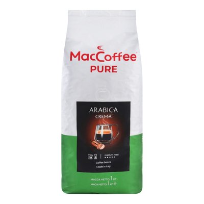 Кофе MacCoffee Pure Arabica Crema в зернах 1 кг.(8887290146173) VZ000071744F фото