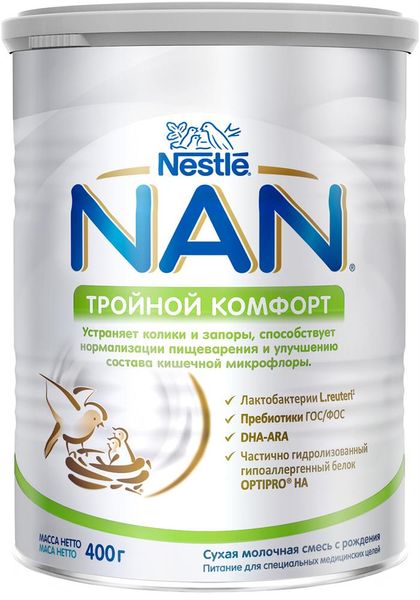 Смесь Nestle NAN Тройной комфорт с рождения 400 г (7613035351462) VZВ00028140NF фото