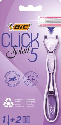 Станок для гоління жіночий BIC Miss Soleil Click 5 з 2 змінними картриджами (3086123680227) VZВ00295032NF фото