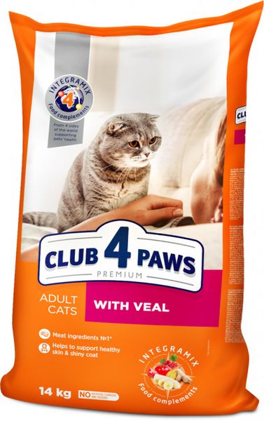 Сухой корм Club 4 Paws Premium для кошек с Телятиной 14 кг. (4820083909207) VZ000028609F фото