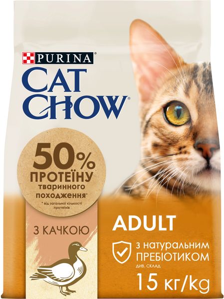 Сухой корм Cat Chow Adult для кошек с уткой 15 кг (7613035394889) VZ000062673F фото