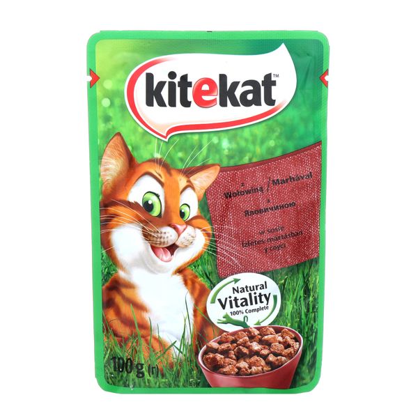 Влажный корм для кошек Kitekat с говядиной в соусе 100 г (3065890144910) VZ000030198F фото