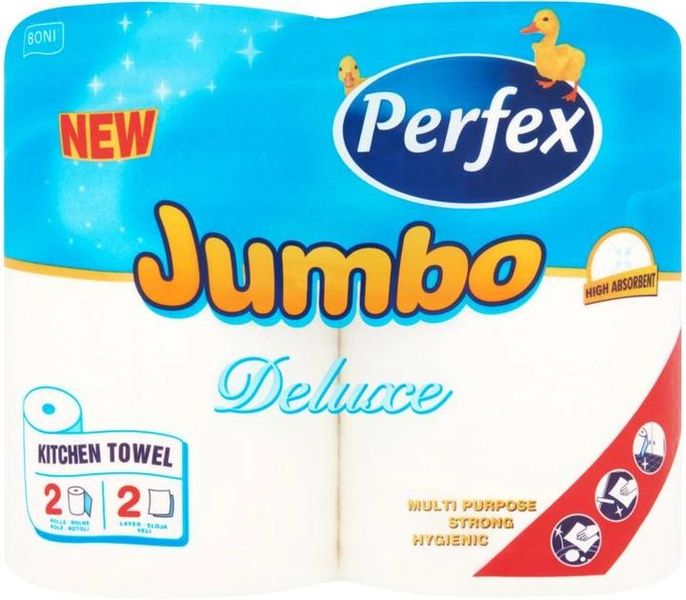 Бумажные полотенца Perfex Deluxe Jumbo 2 слоя 2 рулона (8606102287374) VZВ00144223NF фото