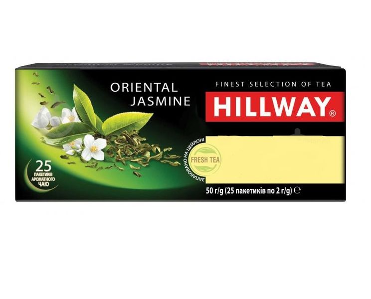 Чай Hillway Oriental Jasmine Зеленый с жасмином пакетированный 25 х 2 г (8886300990119) VZ000020112F фото