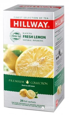 Чай Hillway Fresh Lemon Чорний саше 25*1,5 г (8886300990256) VZ000020113F фото
