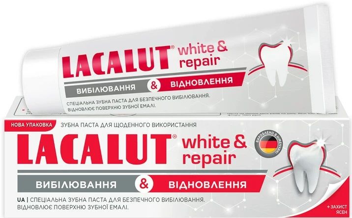 Зубная паста Lacalut White and repair 75 мл (4016369546154) VZВ00281640NF фото