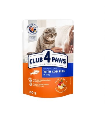 Влажный корм Club 4 Paws для кошек Треска в желе 80г. (4820215364645) VZ000064961F фото