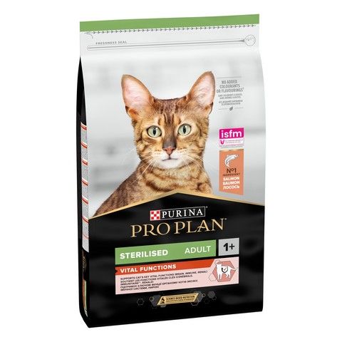 Сухой корм Purina Pro Plan Sterilised Adult 1+ для стерилизованных кошек и кошек с лососем 10 кг (7613036517164) VZ000076812F фото