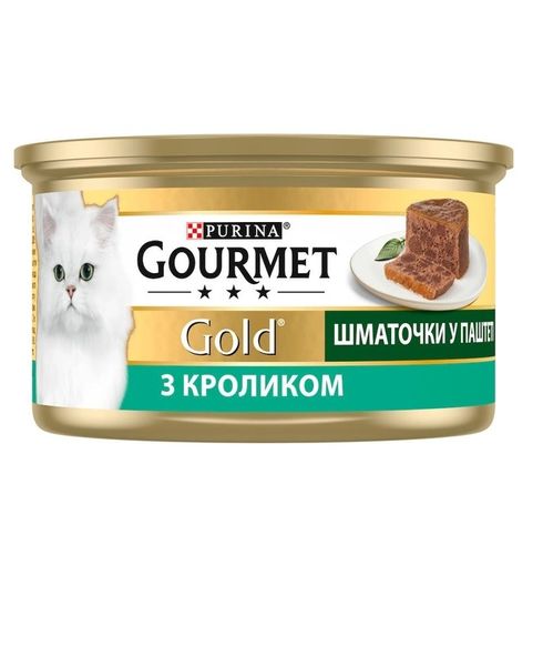 Влажный корм для кошек Purina Gourmet Gold с кроликом, кусочки в паштет 85 г. (7613033706271) VZ000076765F фото