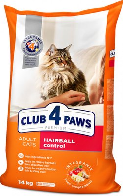 Сухой корм Club 4 Paws для кошек с эффектом вывода шерсти из пищеварительной системы 14 кг.(4820083909337) VZ000027471F фото