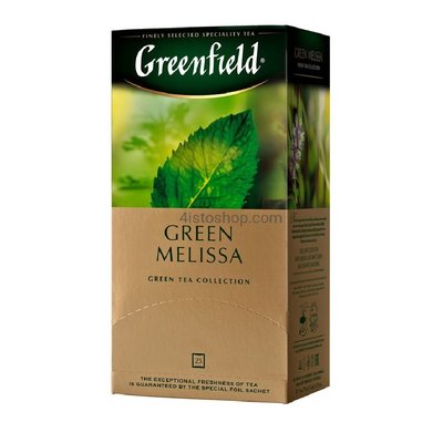 Чай Greenfield Green Melissa Зелений з мелісою пакетований 25 х 1.5 г (4823096802343) VZ000024586F фото