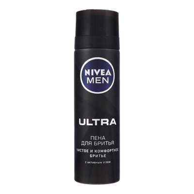 Піна для гоління Nivea Men Ultra з активованим вугіллям 200 мл (4005900497574) VZВ00280896NF фото