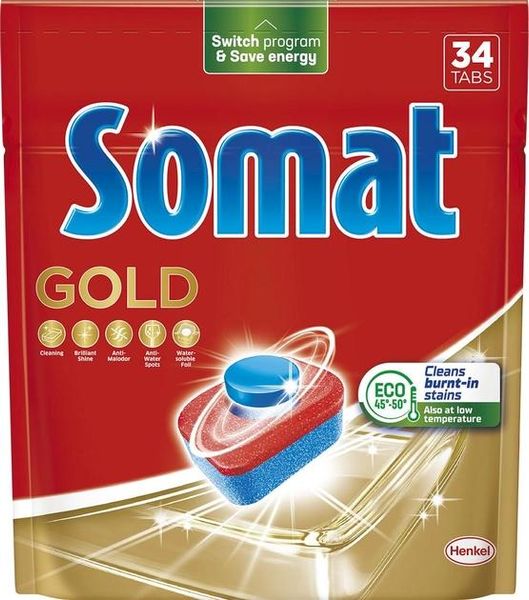 Таблетки для посудомоечной машины Somat Gold 34 шт (9000101808209) VZВ00315074NF фото