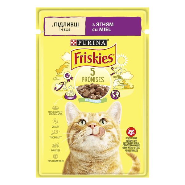 Влажный корм для кошек Purina Friskies ягненок в подливе 85г.(7613036974431) VZ000035930F фото