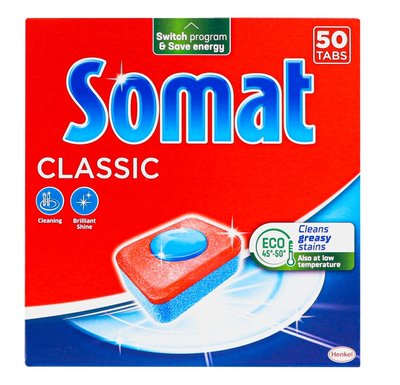 Таблетки для мытья посуды в посудомоечной машине Somat Classic Классик 50 шт (9000101577402) VZВ00305296NF фото