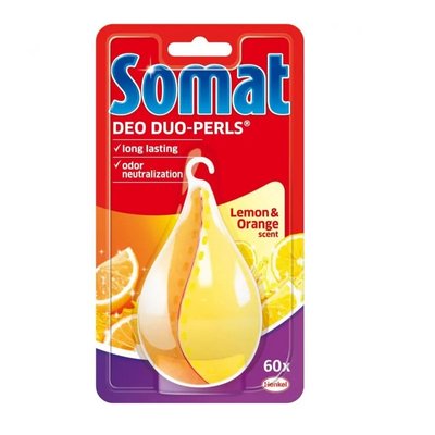 Ароматизатор для посудомийної машини Somat Deo Duo-Pearls Lemon & Orange 17 г (9000101000436) VZВ00031115NF фото