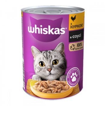 Влажный корм Whiskas для кошек с курицей кусочки в соусе 400 г (5900951305436) VZ000076032F фото