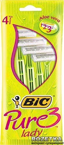 Набір бритв Bic Pure 3 Lady без змінних катриджів 4 шт (3086126726984) VZВ00148659NF фото