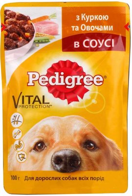 Вологий корм Pedigree для дорослих собак Курка та овочі в соусі 100г (5900951017322) VZ000076033F фото