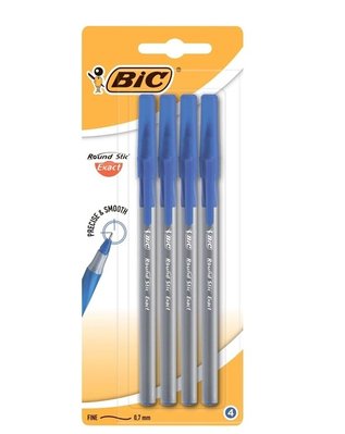Ручки кулькові BIC Round Stic Exact 4шт Синя (3086123408067) VZВ00193492NF фото